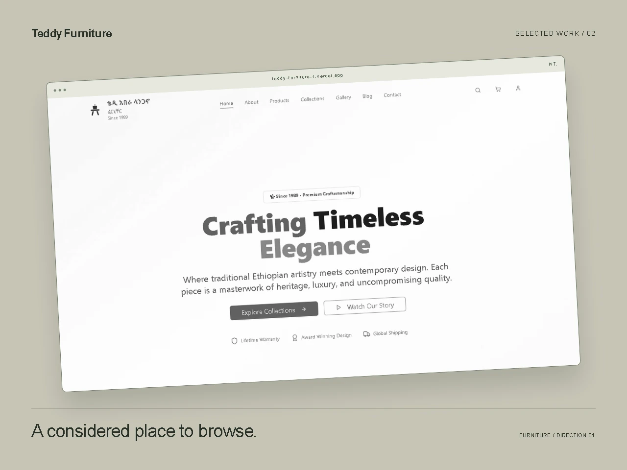 Teddy Furniture / 01 live website preview